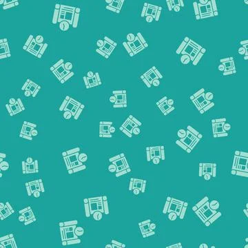 Green Business project time plan icon isolated seamless pattern on green Ilustración de archivo
