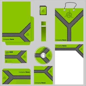 Green business vector set Stock Illustration