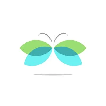 Green Butterfly Leaf Logo Template Illustration Design. Vector EPS 10. Illustrazione stock