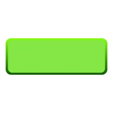 Green button icon, flat style Stock Illustration
