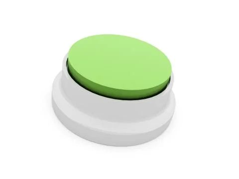 Green button isolated on white background Stock Illustration
