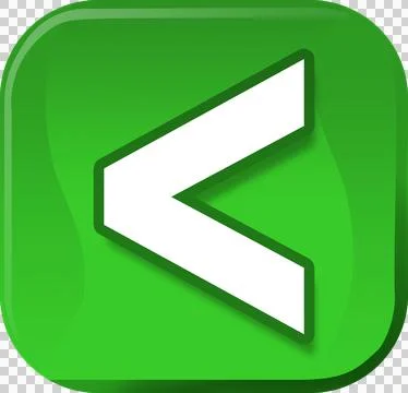 Green button of less than symbol Stock Illustration
