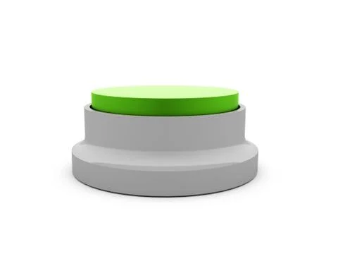 Green button rendered isolated on white Stock Illustration