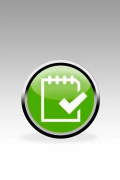 Green button showing to-do-list sign, close up 스톡 일러스트