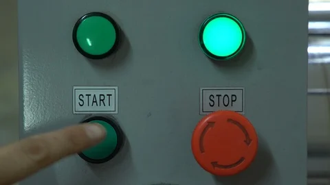 Green button start and red button of STOP Stock Footage 88396822
