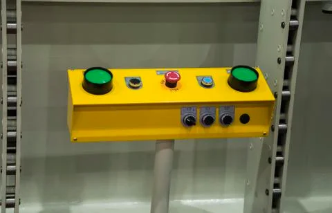 Green buttons push switch Stock Photos