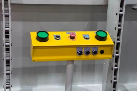 Green buttons push switch Stock Photos