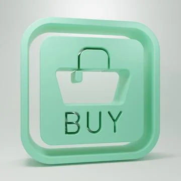 Green Buy button icon isolated on grey background. Financial and stock inve.. Stock Illustration