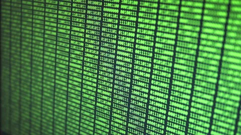 Green Byte Rows Running on Black Background Stock Footage 167282085