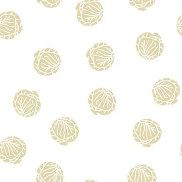 Green cabbage glyph seamless pattern Stock Illustration