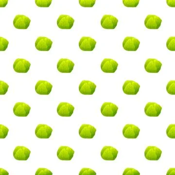 Green cabbage heads forming seamless food repeat pattern Stock Illustration