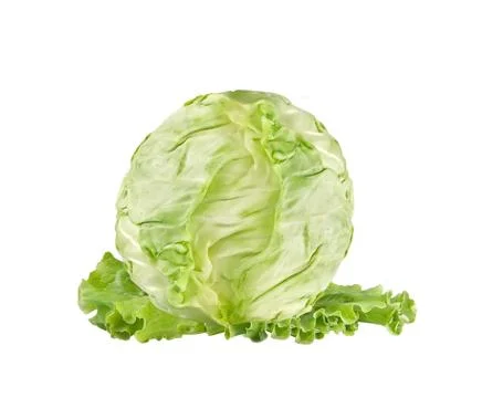 Green cabbage isolated on white background Photos