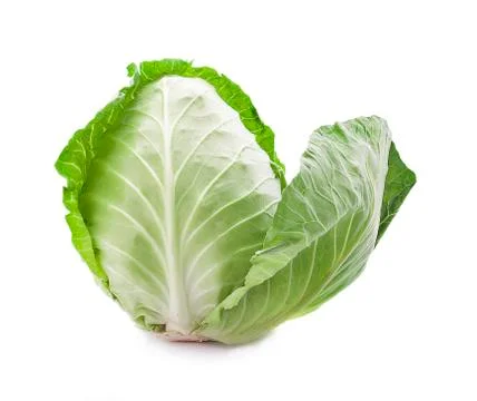 Green cabbage isolated on white background Stock Photos