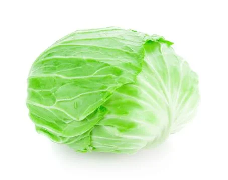Green cabbage isolated on white background Fotos Stock