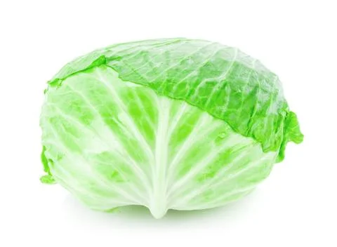Green cabbage isolated on white background 스톡 사진