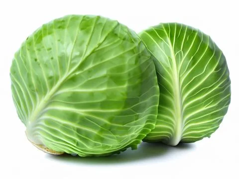 Green cabbage isolated on white background Stock Photos