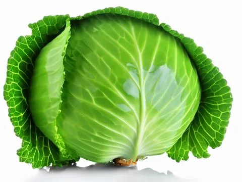 Green cabbage isolated on white background Stock Photos
