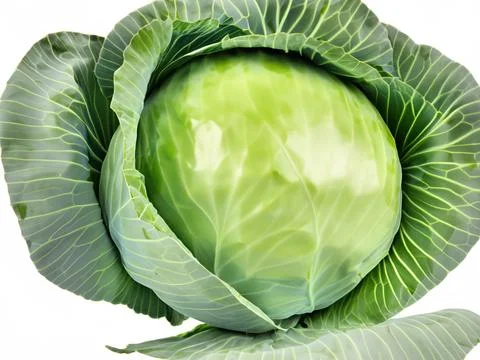 Green cabbage isolated on white background Stock Photos