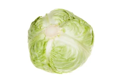 Green cabbage isolated on white Stock Photos
