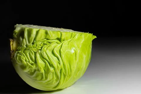Green cabbage on the table close-up ... Stock Photos