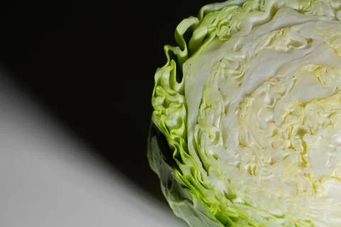 Green cabbage on the table close-up ... Stock Photos