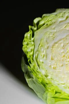 Green cabbage on the table close-up ... Stock Photos