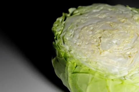 Green cabbage on the table close-up ... Stock Photos