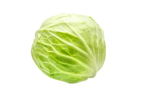 Green cabbage on white background Stock Photos