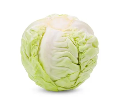 Green cabbage on white background Stock Photos