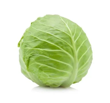 Green cabbage on white background. Stock-Fotos