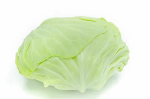 Green cabbage on white. Stock-Fotos