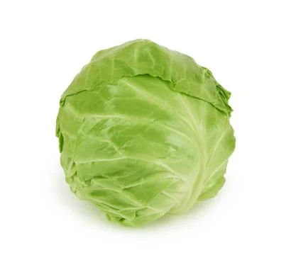 Green cabbage on white Stock Photos