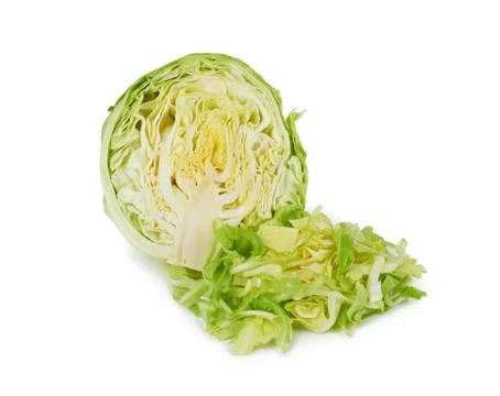 Green cabbage on white Stock-Fotos