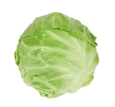 Green cabbage on white Stock Photos