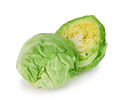 Green cabbage on white Stock-Fotos