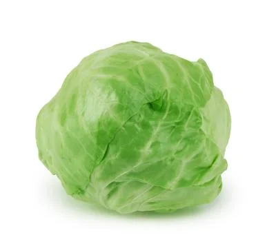 Green cabbage on white Stock-Fotos
