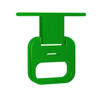 Green Cable car icon isolated on transparent background. Funicular sign. Stock Illustration