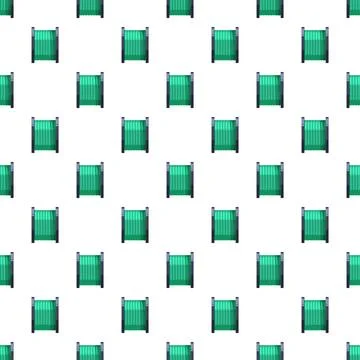 Green cable reel pattern repeating seamlessly on white background Stock Illustration