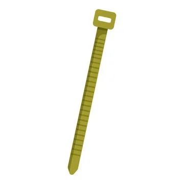 Green cable tie, securing tool for organization and management 库存插图
