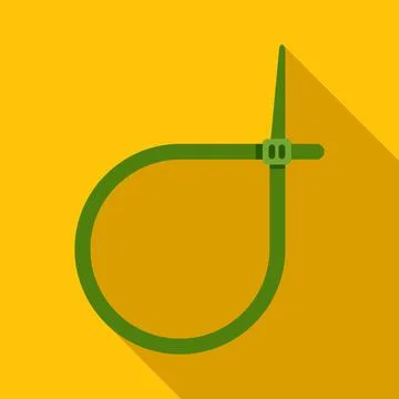 Green cable tie tool for fastening and securing Stock Illustration