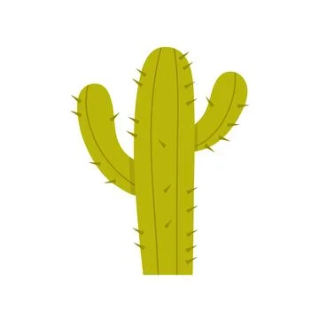 Green cactus isolated on white background. Stock Illustration