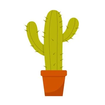 Green cactus isolated on white background. Stock Illustration