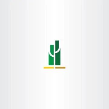 Green cactus logo sign vector Stock Illustration