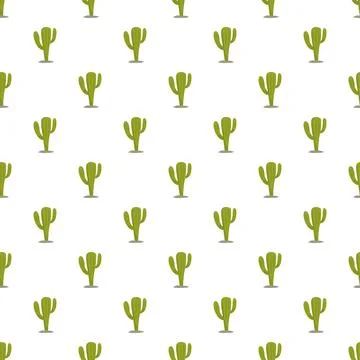 Green cactus pattern creating a seamless desert background Stock Illustration