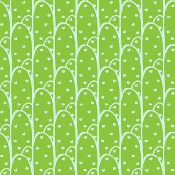 Green cactuses vector seamless pattern Stock Illustration