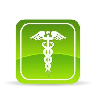 Green caduceus icon Stock Illustration