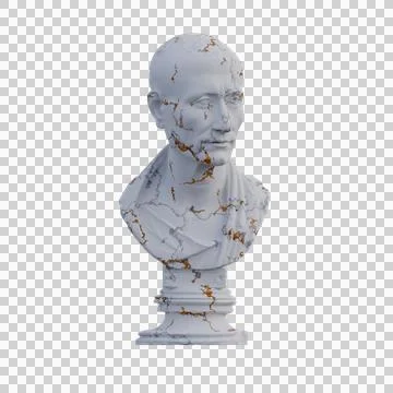 Green Caesar  statue, 3d renders, isolated, perfect for your design Illustrazione stock
