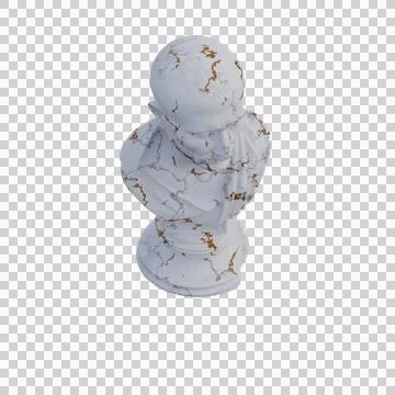 Green Caesar  statue, 3d renders, isolated, perfect for your design Illustrazione stock