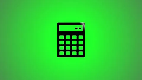 Green calculator animation with isometric perspective and subtle lighting e.. Stock Footage 346490838