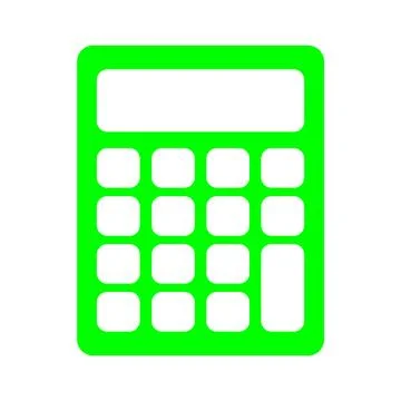 Green Calculator Icon Stock Illustration